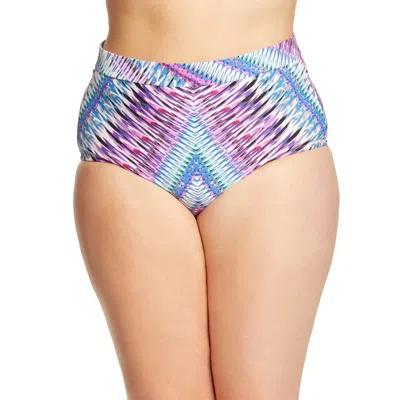 Raisins Women's Curve High Waist Bikini Bottom - Plus In Stolen Heart In Multi