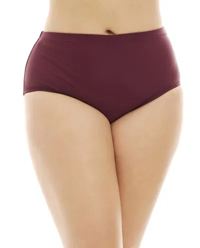 Raisins Women's Curve Sayulita Bikini Bottom - Plus In Maroon In Burgundy