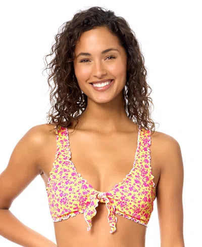 Raisins Women's Eli Printed Scoop Neck Swim Bikini Top In Multi