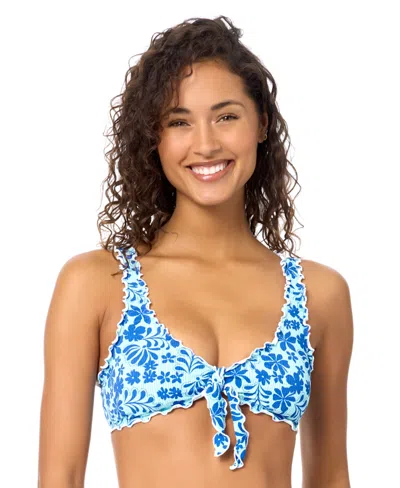 Raisins Women's Eli Printed Swim Bikini Top In Blue