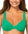 Raisins Juniors Full Moon Underwire Bikini Top Oahu Bottoms In Green