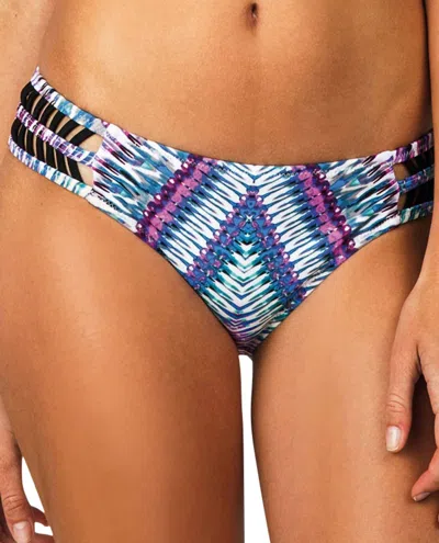 Raisins Women's Moderate Bikini Bottom In Stolen Heart Lattice Cocoa In Multi
