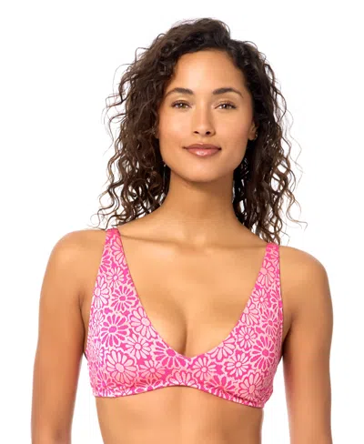 Raisins Women's Pisces Printed Tie-back Swim Bikini Top In Pink