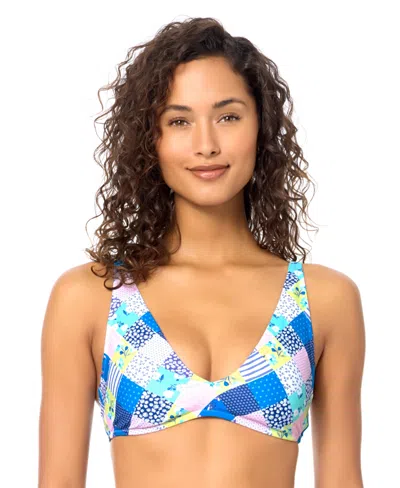 Raisins Women's Pisces Tie-back Swim Bikini Top In Blue