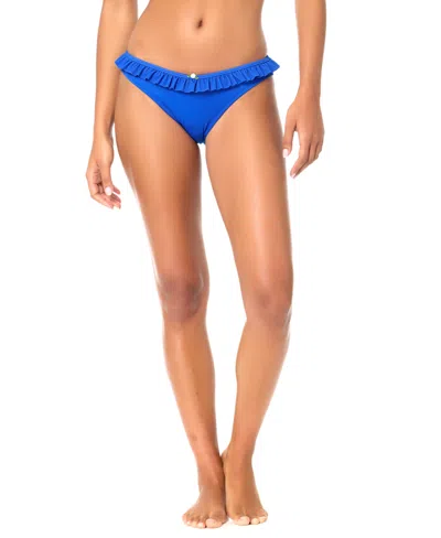 Raisins Women's Rosa Ruffle-trim Swim Bottoms In Blue