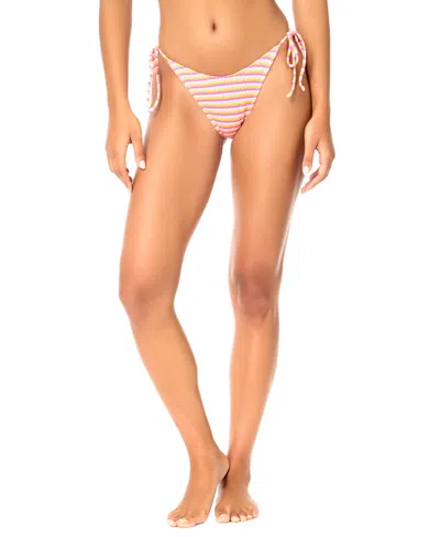 Raisins Women's Stringer Side-tie Swim Bottoms In Pink