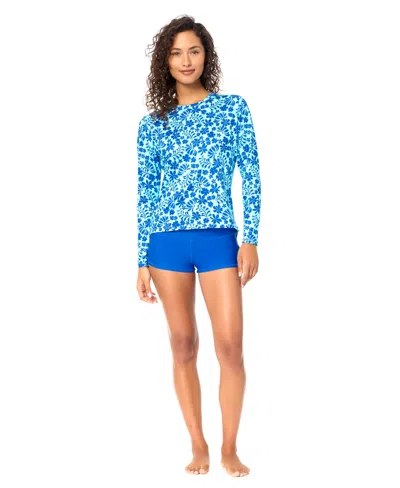 Raisins Women's Summer Time Long-sleeve Rashguard In Blue