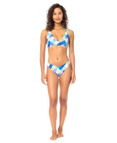 Raisins Womens Pisces Tie Back Swim Bikini Top Luna Side Tie Swim Bottoms In Blue