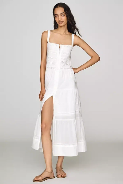 Raisonnel 100% Cotton Tiered Midi Dress In White