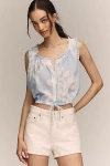 Raisonnel Cotton Chiffon Drawstring Tank Top In White
