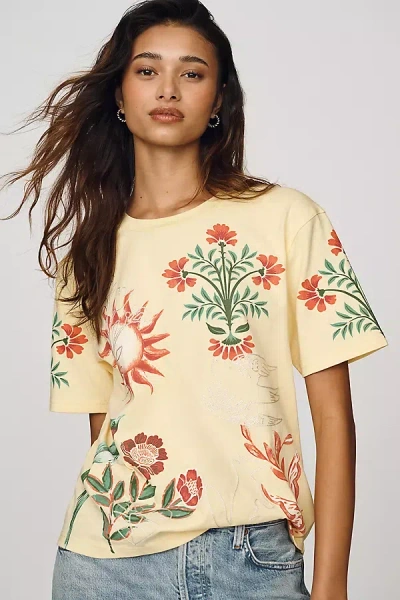 Raisonnel Cotton Embroidered Tee In Multi