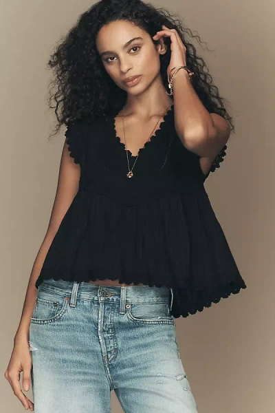 Raisonnel Cotton Scalloped Swing Top In Multi