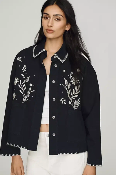 Raisonnel Embroidered Jacket In Blue
