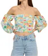 Raisonnel Floral Print Off Shoulder Top In Multicolor In Multi