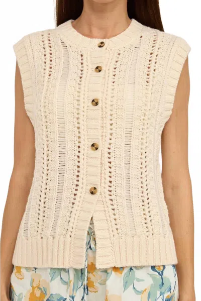 Raisonnel Harper Sleeveless Knit Vest In Cream In Neutral
