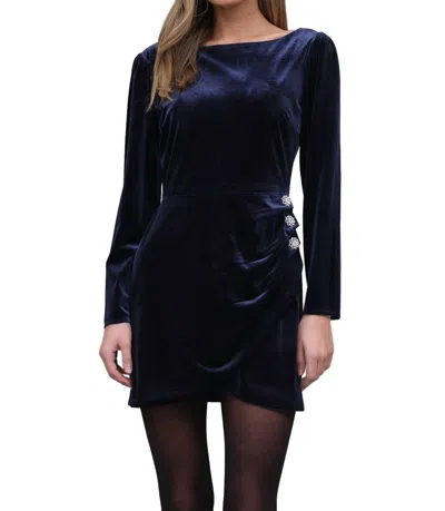 Raisonnel Jewel Velvet Dress In Blue Velvet