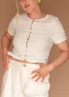 Raisonnel Lois Lace Ruffle Top In Ivory In White