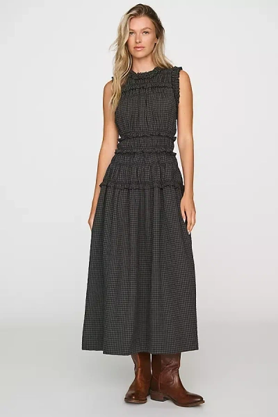 Raisonnel Sleeveless Smocked Maxi Dress In Grey