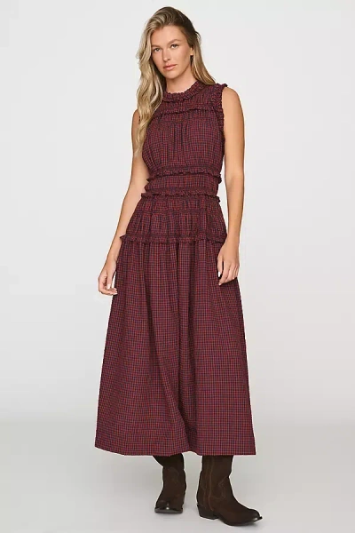 Raisonnel Sleeveless Smocked Maxi Dress In Purple