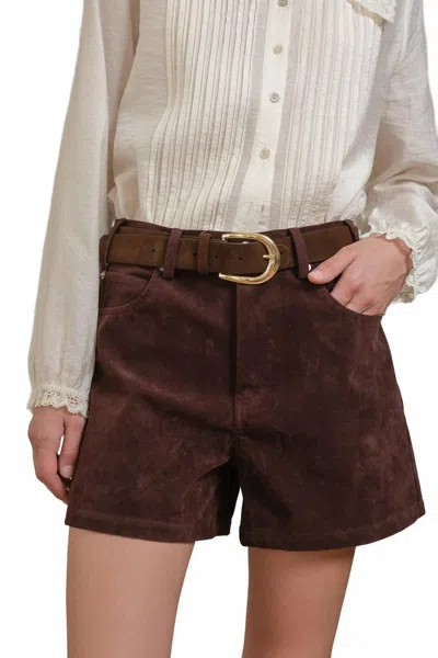 Raisonnel Suede Shorts In Brown