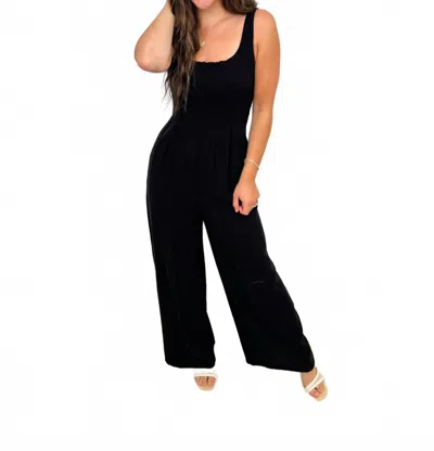 Raisonnel Summer Beauty Rayon Blend Jumpsuit In Black
