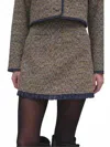 Raisonnel Tweed Mini Skirt With Organza In Multi In Multi