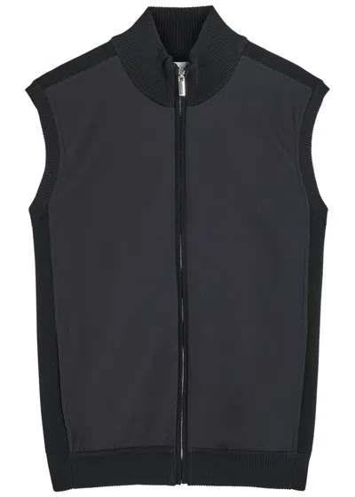 Raith Davi Hybrid Panelled Stretch-knit Gilet In Black