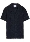 Raith Fausto Geometric-patterned Terry-cloth Shirt In Blue