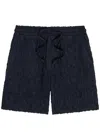 Raith Fausto Flocked-pattern Terry Shorts In Blue