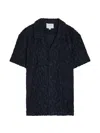 Raith Fausto Geometric-patterned Terry-cloth Shirt In Blue