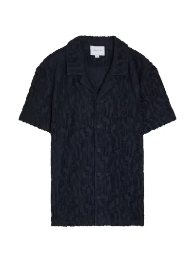 RAITH FAUSTO GEOMETRIC-PATTERNED TERRY-CLOTH SHIRT