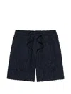 Raith Fausto Flocked-pattern Terry Shorts In Blue