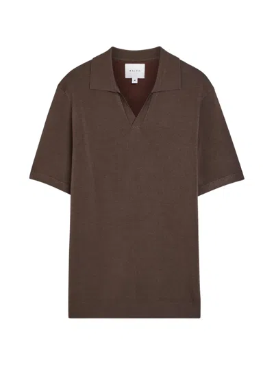 Raith Fine-knit Polo Shirt In Brown