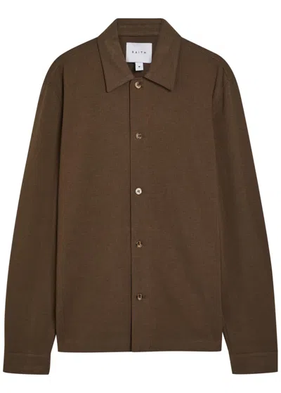 Raith Geneva Textured Jersey Overshirt In Brown