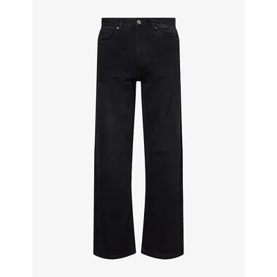 Raith Mens Black Wash Mason Relaxed-fit Denim Jeans