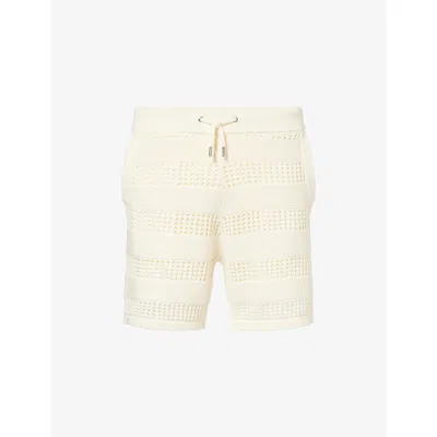 Raith Mens Ecru Frattina Crochet Cotton Short In Neutral