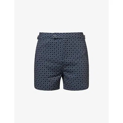 Raith Mens  Ifni Tailored Waist-adjuster Swim Shorts In Blue