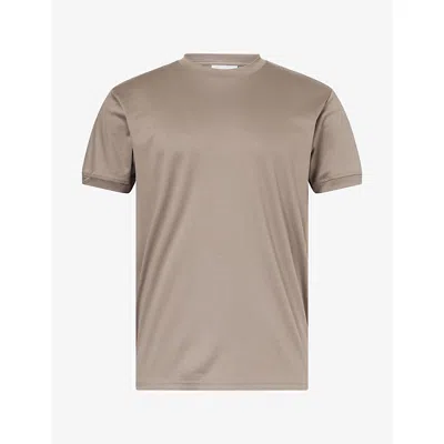 Raith Mens Mushroom Luxe Mercerised Cotton T-shirt In Brown