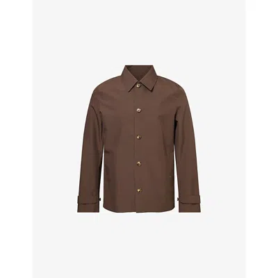 Raith Mens  Carlos Cropped Woven Trench Jacket In Brown