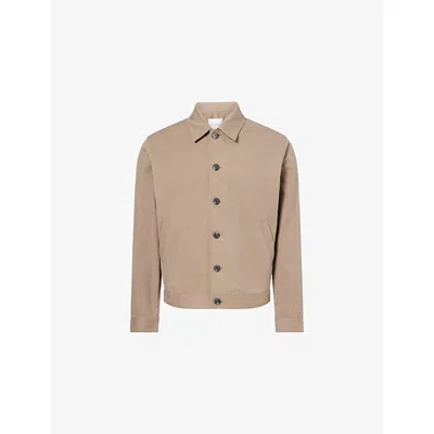 Raith Mens Taupe Classic-collar Riccardo Cotton-blend Jacket Xl In Multi