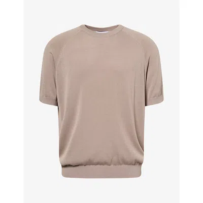 Raith Mens Riera Crew-neck Knitted Top Sand Xl