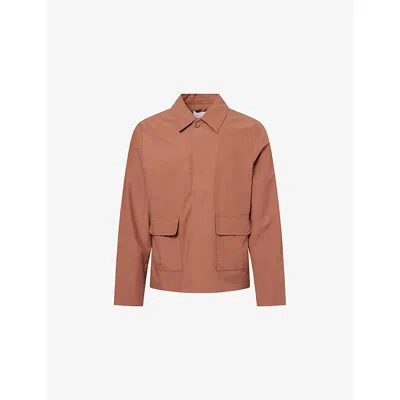 Raith Mens Rust Diego Tailored Patch-pockets Woven Jacket In Brown