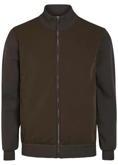 Raith Paco Hybrid Panelled Knit Jacket In Green