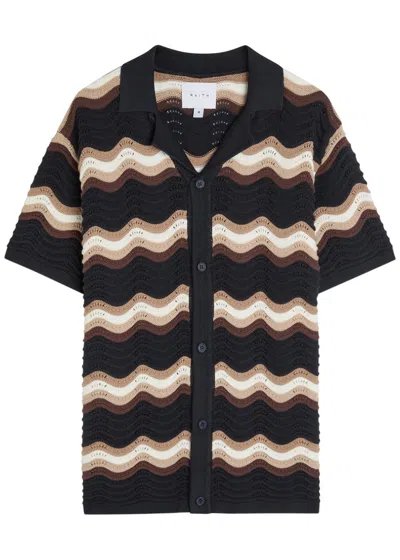 Raith Primavera Wavy Crochet Cotton Shirt In Black