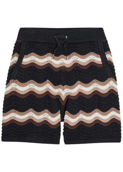 Raith Primavera Wavy Crochet Cotton Shorts In Black