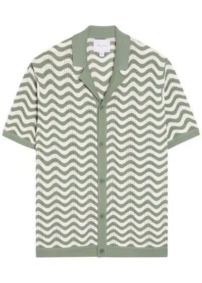 Raith Serenita Wavy Textured Crochet Shirt In Green