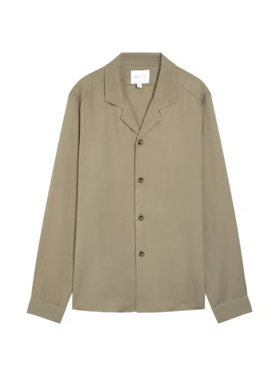 Raith Mens Khaki Sergio Spread-collar Woven Shirt In Brown