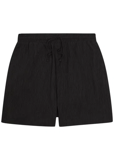 Raith Silvano Crinkled-finish Drawstring Shorts In Black