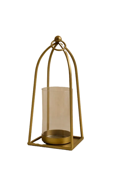 Raiz Studio Arc Brass Hurricane Holder In Gold