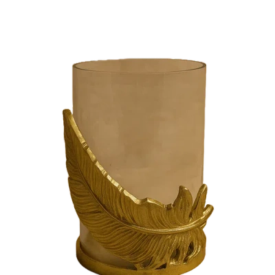 Raiz Studio Fleather Glow Candle Holder In Gold